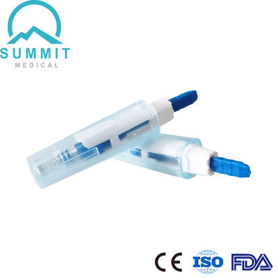 Otomatik Kilitli İğneli Mini Boyutlu Emniyetli Lanset Cihazı 30G 1.5mm Mavi