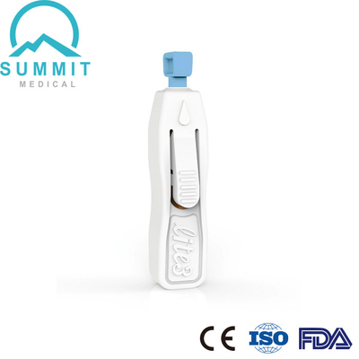 Vitro Diagnostics için Tek Kullanımlık Otomatik Güvenlik Lansetleri 21G 2.4mm Pembe 100/Kutu