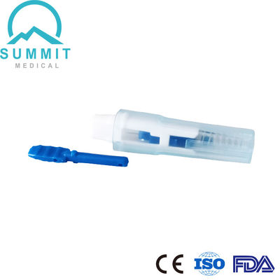 Otomatik Kilitli İğneli Mini Boyutlu Emniyetli Lanset Cihazı 30G 1.5mm Mavi