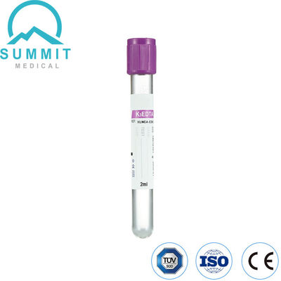 Silikonize Mor Kapaklı K3 EDTA Vacutainer Tüpleri, PET Tüp, 13mm*75mm