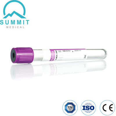 Silikonize Mor Kapaklı K3 EDTA Vacutainer Tüpleri, PET Tüp, 13mm*75mm