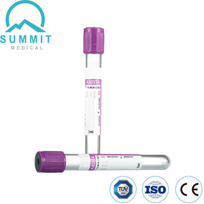 Silikonize Mor Kapaklı K3 EDTA Vacutainer Tüpleri, PET Tüp, 13mm*75mm