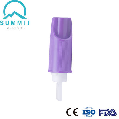 Basınç Aktivasyonlu Yumuşak Dokunuşlu Geri Çekilebilir Lanset Cihazı 30G 1.4mm Mor