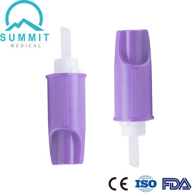 Basınç Aktivasyonlu Yumuşak Dokunuşlu Geri Çekilebilir Lanset Cihazı 30G 1.4mm Mor