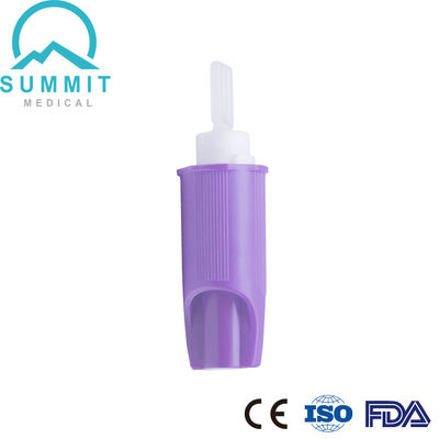 Basınç Aktivasyonlu Yumuşak Dokunuşlu Geri Çekilebilir Lanset Cihazı 30G 1.4mm Mor