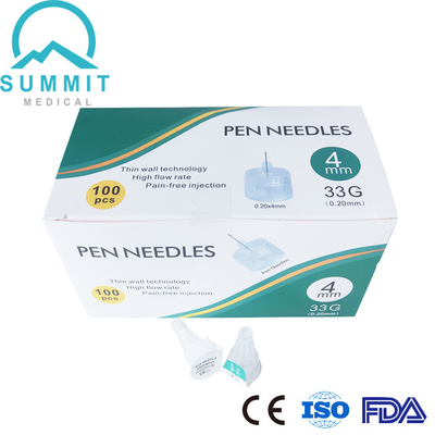 Çoğu Diyabet Kalemiyle Uyumlu Ağrısız İnsülin Kalemi İğneleri 0.20 x 4mm (33G x 4mm)