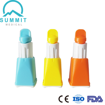 Gama Sterilize Tek Kullanımlık Emniyetli Lansetler 23G 26G 28G, 3 Ayarlanabilir Derinliğe sahip