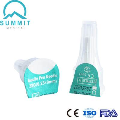 Silikonlu Üç Eğimli İğneli Ultra İnce Ağrısız İnsülin Kalemi İğneleri 32G 8mm